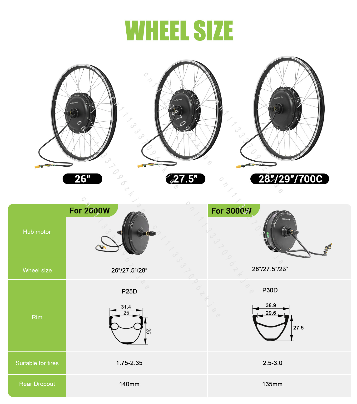 52V 2000W High Power Brushless - Gearless Hub Motor Conversion Kit 2000W With Display recension och pris