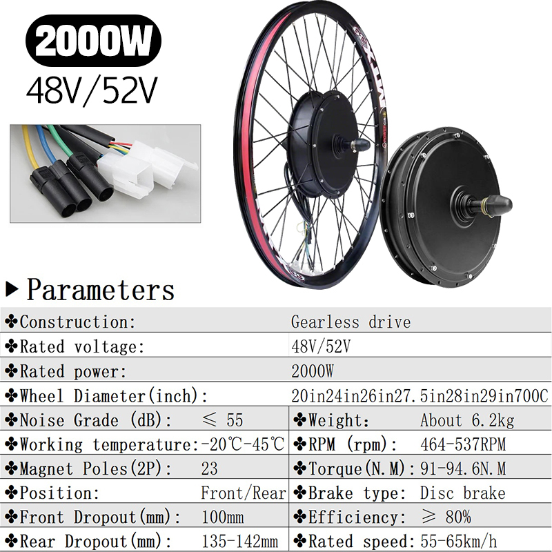 72V 5000W E-Bike Conversion Ki - 5000W Hub Motor Kit 72V recension och pris