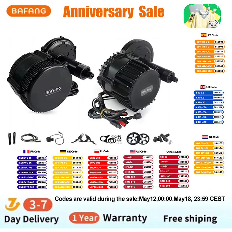 Bafang BBSHD 1000W 52V 48V 68m - Side Hung Mid Drive Motor Kit recension och pris