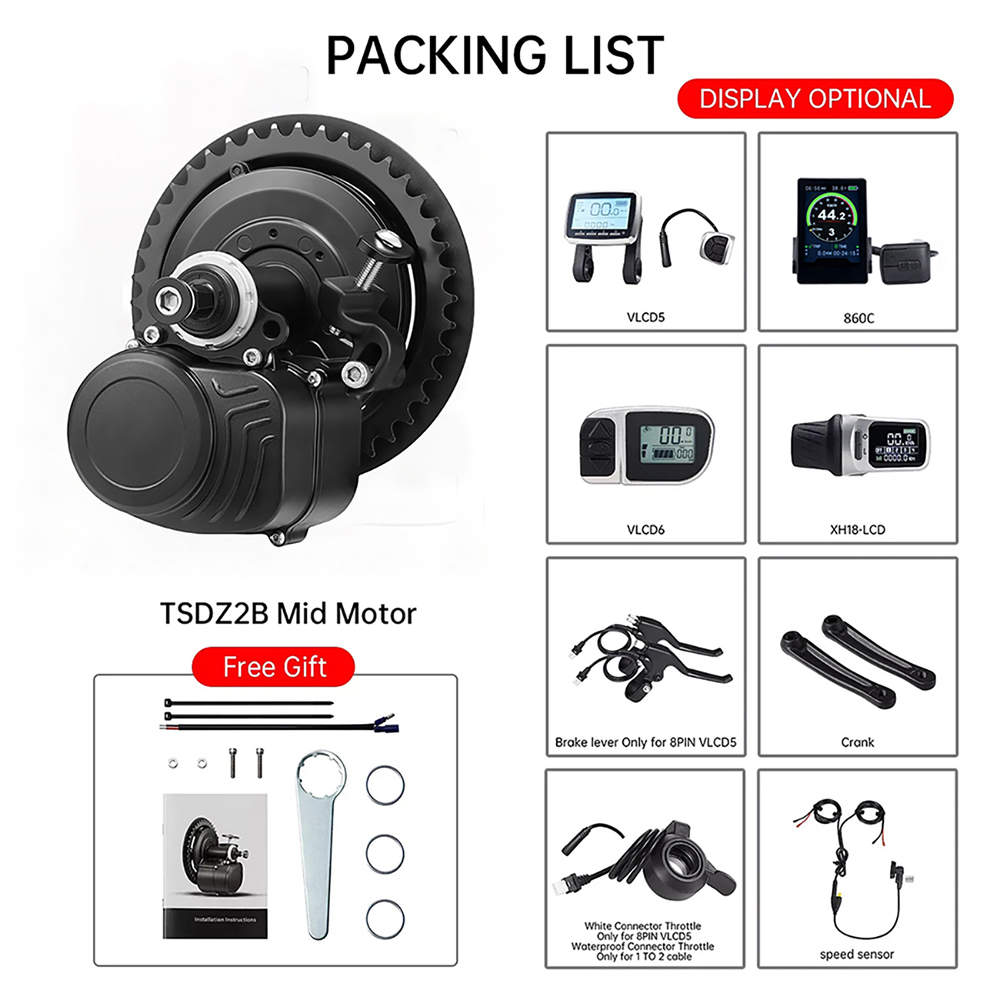 Tongsheng TSDZ2B BB 120mm 100m - Torque Sensor Mid Drive Motor Kit recension och pris